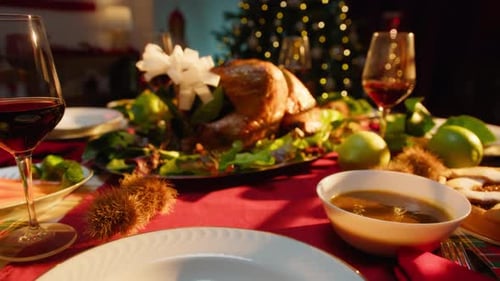 Festive Christmas Turkey Dinner in Cozy Home