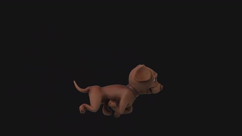 Fun 3D cartoon labrador running (with alpha channel)