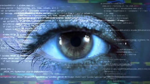 Digital Innovative Eye Numbers Hacker Data Matrix Web Connecting