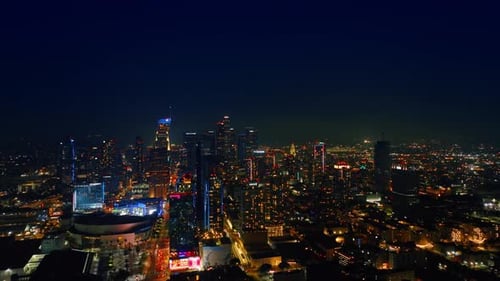 Beautiful dazzling scenery of the city at night. Los Angeles, California, USA.