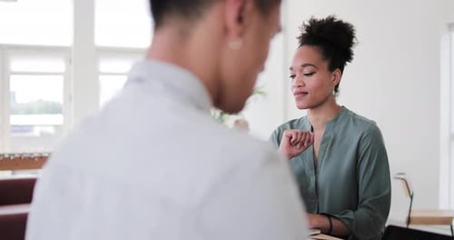 African American Woman working in a coworking space