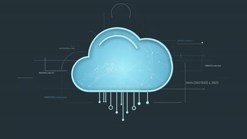 Futuristic Cloud Computing Network Logo Reveal Animation