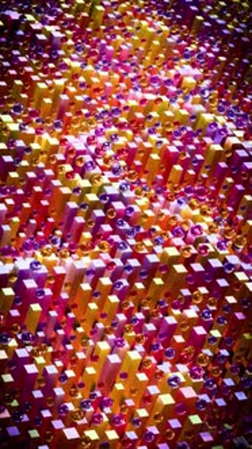 Abstract Motion Wave With Floating Box And Sphere 04 HD