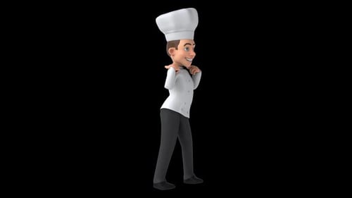 Fun 3D cartoon chef (with alpha channel)