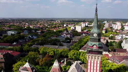 View of the Synagogue From the Town Hall Tower in the City of Subotica