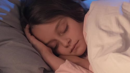 Sweet Dreams Mother Love Little Girl Sleeping