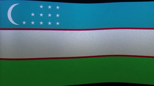 Uzbekistan National Flag Waving Seamless Loop Animation