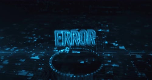 Digital ERROR Text Reveal on Futuristic Circuit Board
