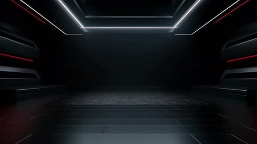 podium Futuristic showcase with platform for product displaying. Empty modern stage display