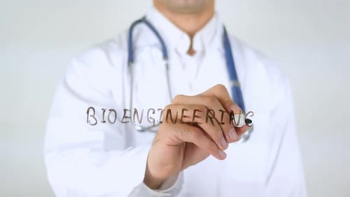 Bioengineering Doctor Writing on Glass