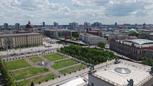 Aerial view of mitte district in Berlin , Germany