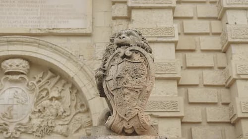 Lion Statue in Mdina castle, Malta