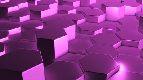 3 D Dynamic Hexagon Pink Background