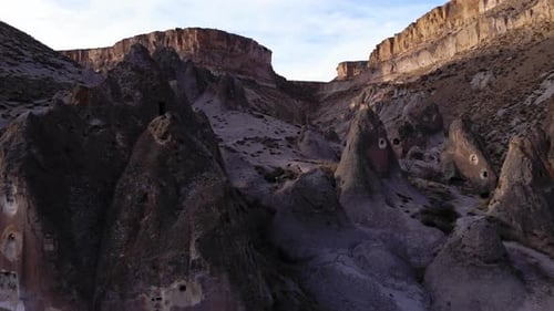 Aerial Shot Canyon and Cliff View