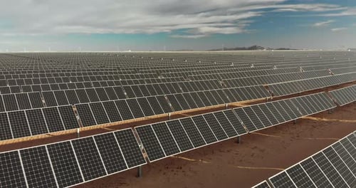 A Drone's Eye View of an Endless Solar Panel Field