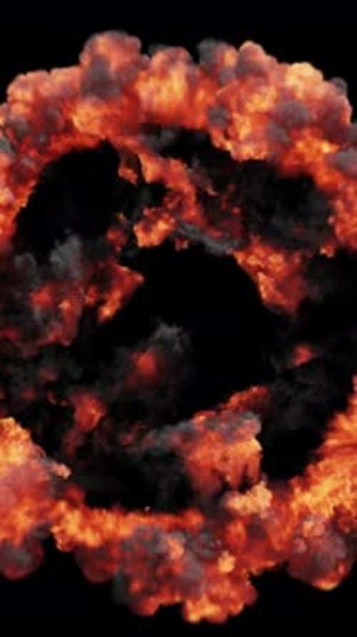Übergang zu Feuer, Explosion, Alpha Channel, Soziale Medien, Vertikal 2