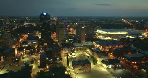 High Office Buildings in Downtown District of Lexington Kentucky USA American Megapolis with