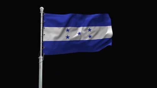 Realistic Waving Honduras Flag Seamless Loop Animation