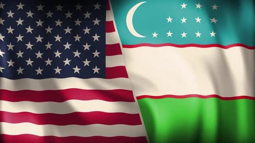 Usa And Uzbekistan Background Loop