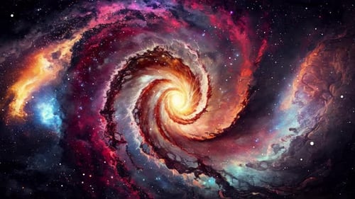 Vibrant Cosmic Galaxy Swirl Animation