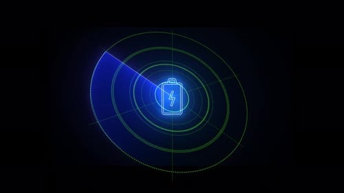 Radar scan Hud with holograph interface on isolated black background