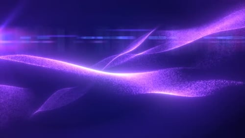 Dynamic Glowing Purple Particle Wave Background for Technology Projects