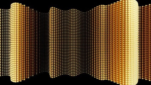 Moving Golden Objects Background Loop