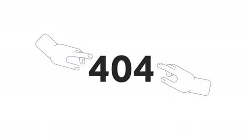 Animated 404 Error Page with Flat Design Pointing Hands