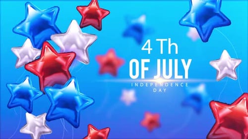 Patriotic Fourth of July Celebration with Star Balloons