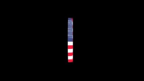 Animated 3D USA Flag Spinning Disc Loop