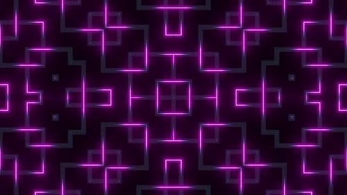 Motif dynamique au néon avec une lueur violette vibrante et un fond sombre