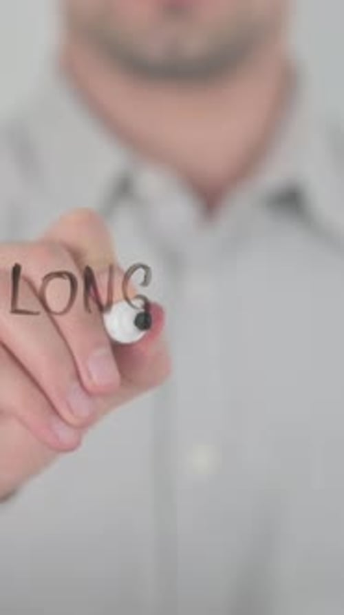 Long Term Planning, Writing on Screen with Hand, Vertical Video