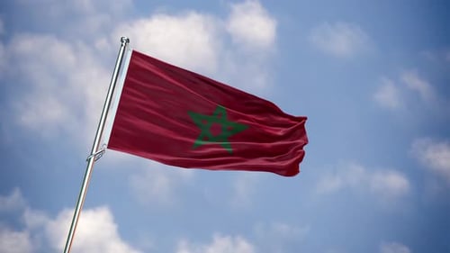 Realistic Flag Morocco