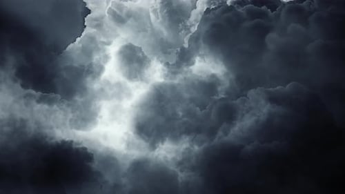 Ominous Storm Clouds Swirling in the Night Sky