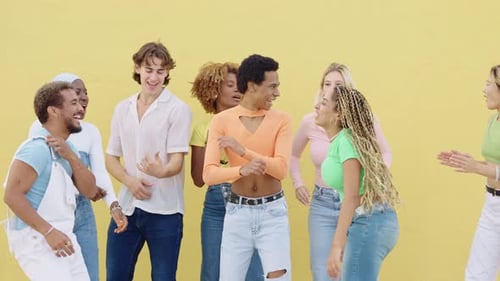 Diverse Group of Friends Dancing Together