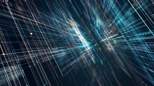 Blue digital line and grid perspective technology abstract background concept