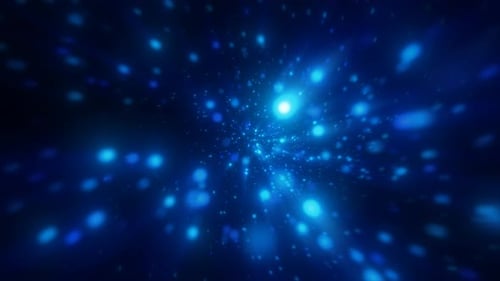 Abstract Blue Energy Particle Field Animation