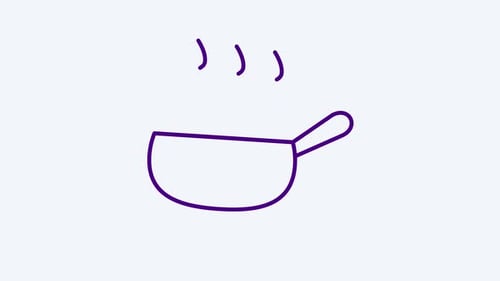 Animated Steaming Pot Line Icon