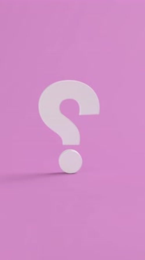 Rotating White Question Pink background.