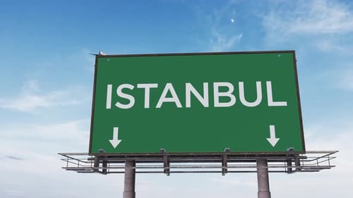 Istanbul Highway Sign 4K