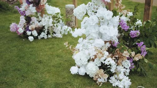 Wedding Flower Arrangement on Green Grass