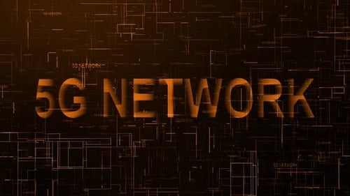 5g Network Text Technology Data Line Animation Brown Color