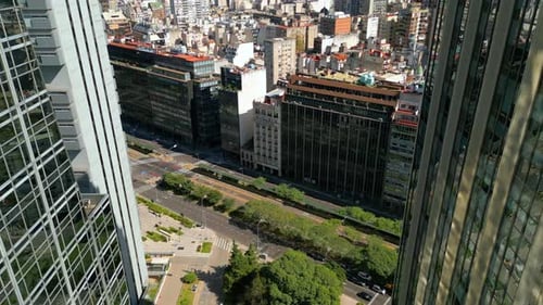 Aerial view of Corporate Buildings on a Sunny Day