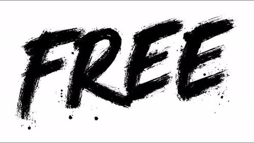 Dynamic Brush Stroke Text Reveal of the Word FREE