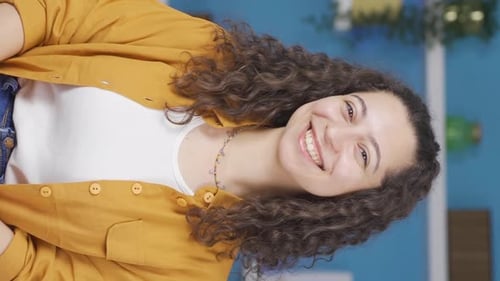 Smiling Young Adult Portrait in Vertical Video
