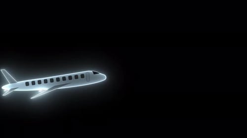Modern Glowing Airplane Travel Animation