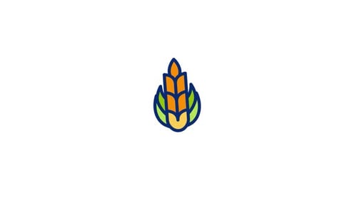 Modern Agriculture Plant Icon Logo Reveal Animation