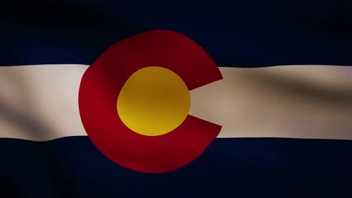Waving Colorado State Flag Loop Background