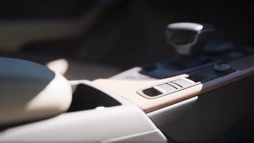 Dynamic Sunlight Moving Across Modern Car Interior