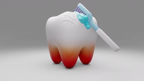 Animated 3D Tooth Brushing for Oral Health and Hygiene